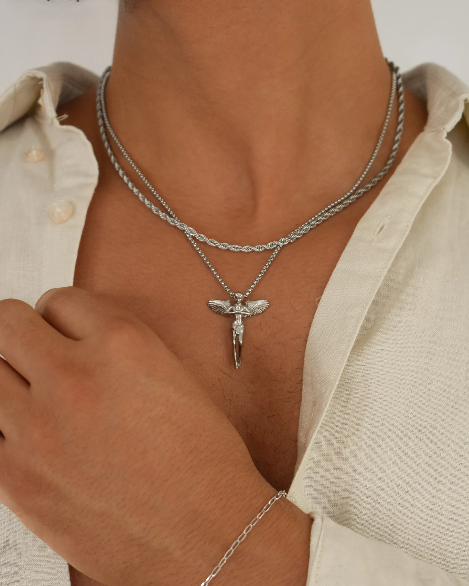Layered angel pendant
