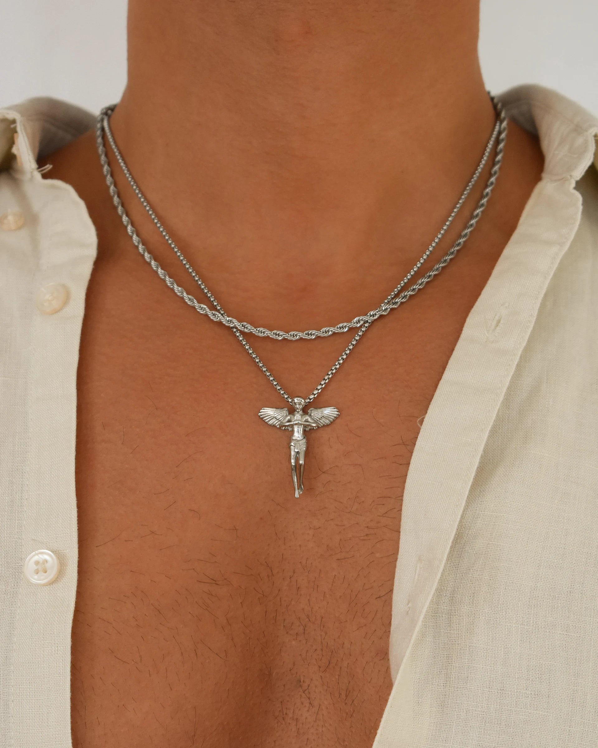 Layered angel pendant