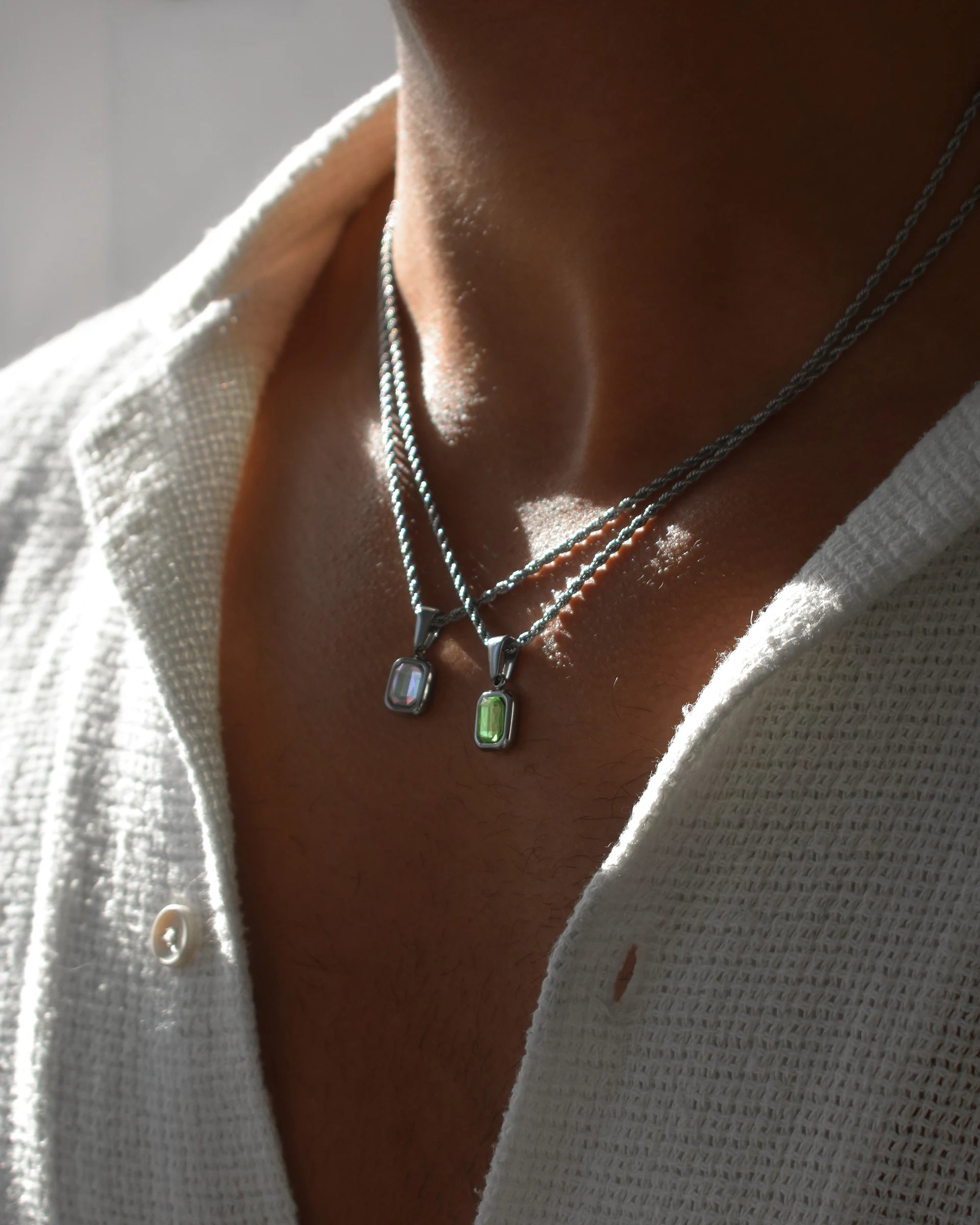 Gem Necklace | White