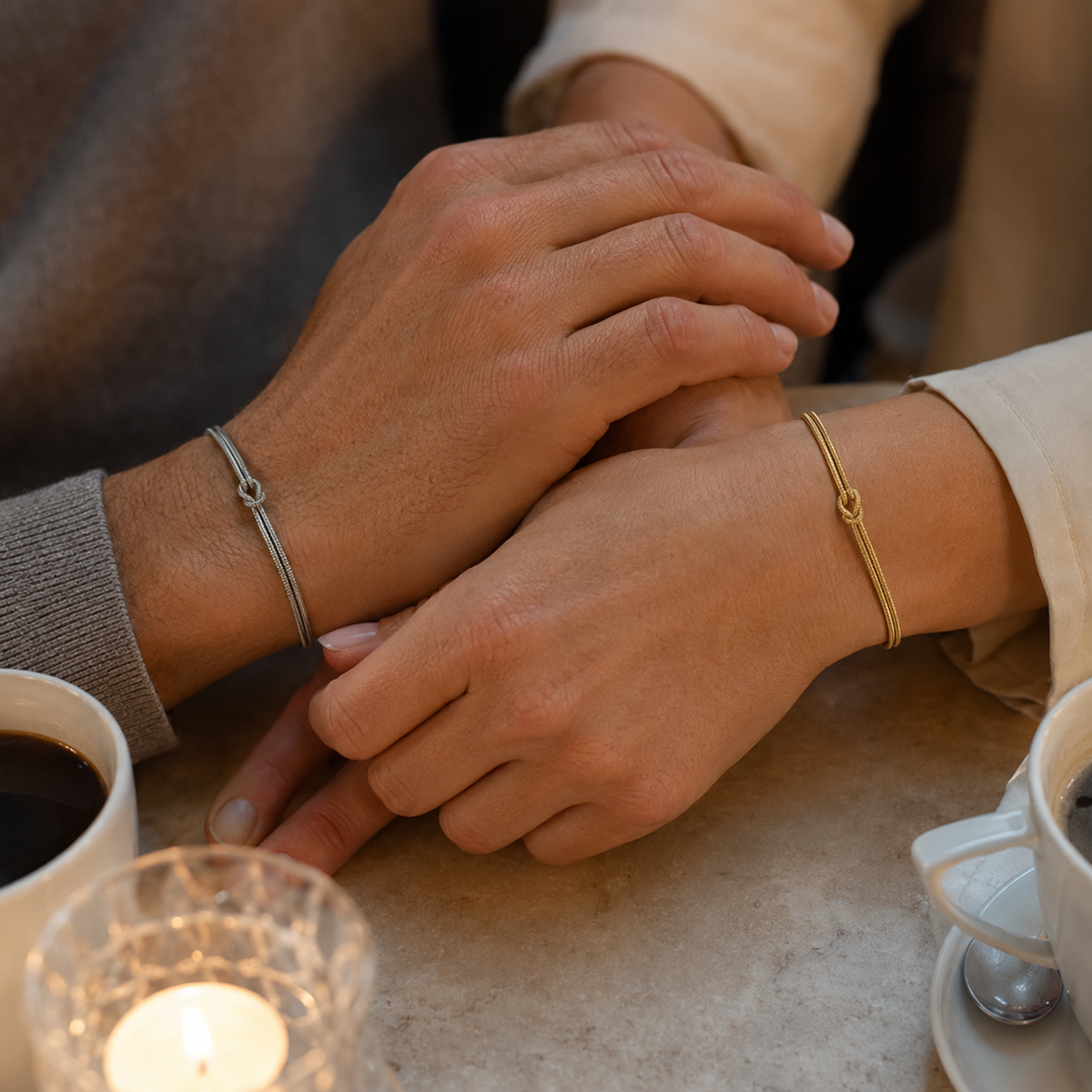 A lasting partnership represented by Gold and Silver MURREN Forever Bond bracelets
